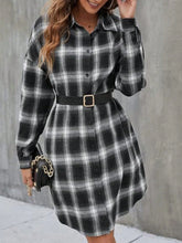 Women's Autumn Drop Shoulder Long Sleeve Plaid Casual Shirt
